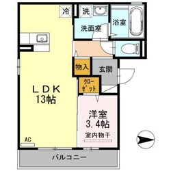 グラシューズ深津（Ｄ）の物件間取画像